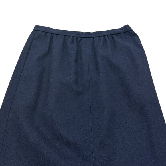 Women’s Vintage Skirt wool navy w/ purple lining 1990s - Picture 4 of 7